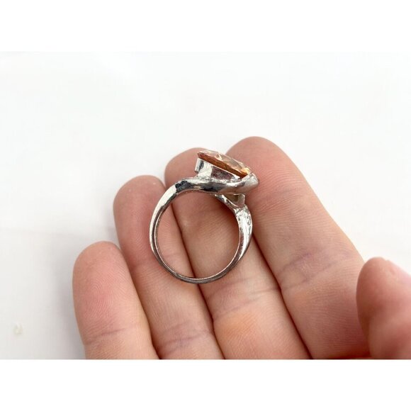 Bypass Shank 18k HGE Electroplated Gold Multi Gemstone Vintage Ring - sz 8.75 - Picture 10 of 10